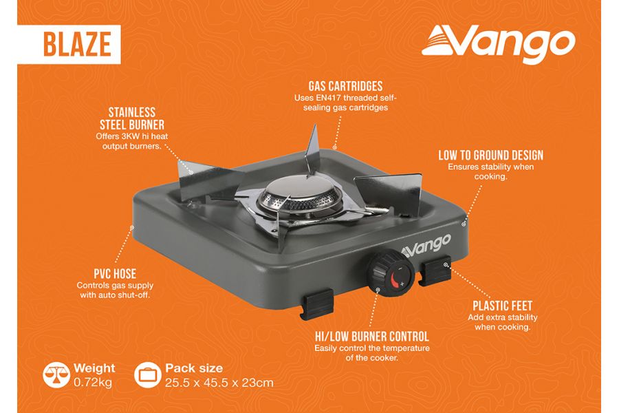 Portable gas stove Vango Blaze Gray (ACPBLAZE G10TDC)