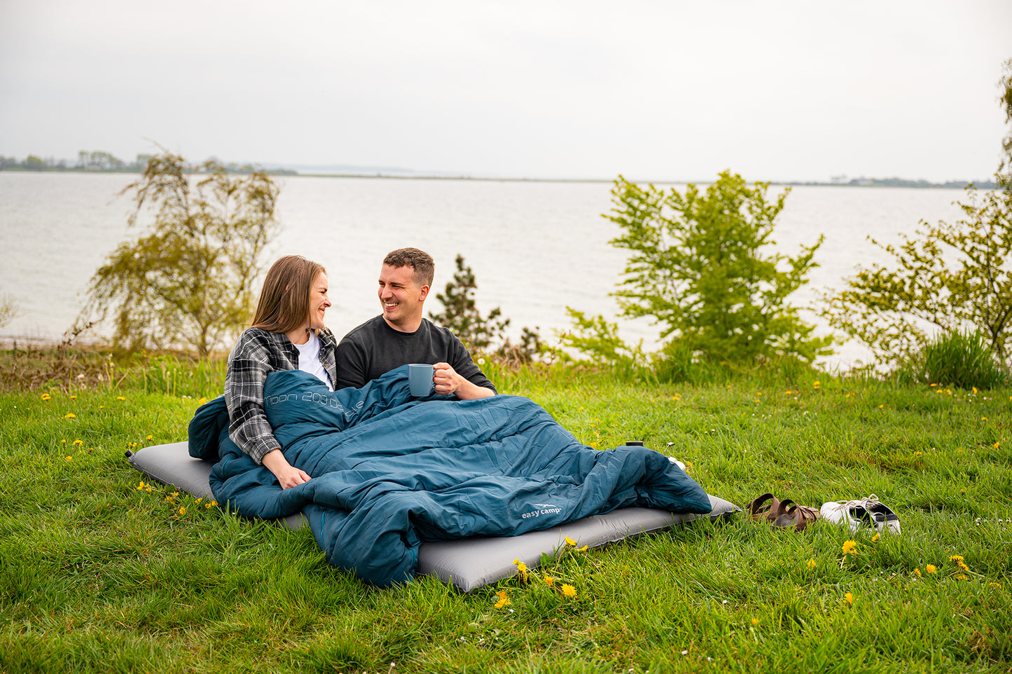 Sleeping bag Easy Camp Moon 200 Double/+5°C Teal Left/Right (240187)