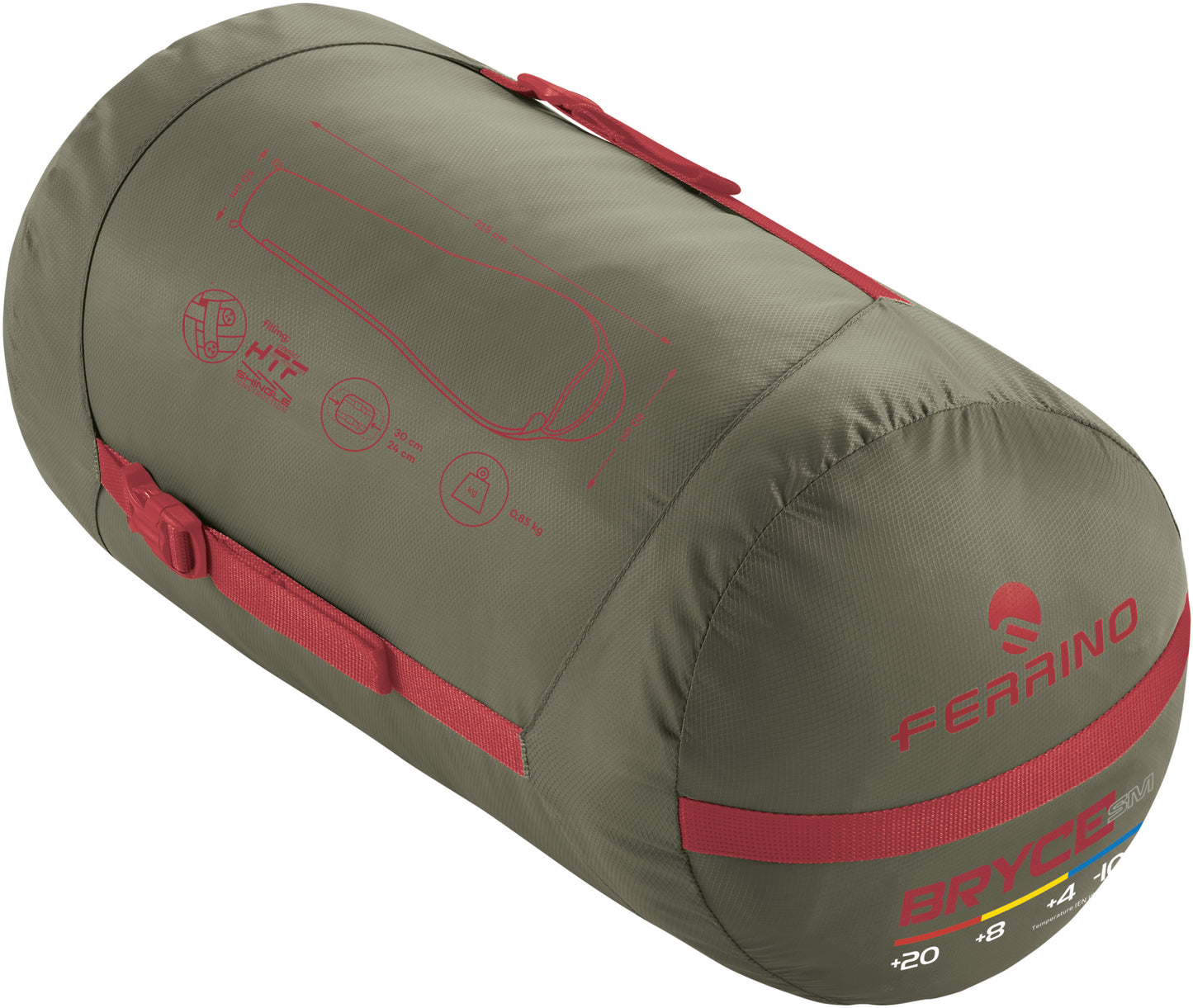 Sleeping bag Ferrino Bryce SM/+7°C Green Left (86375MVV)