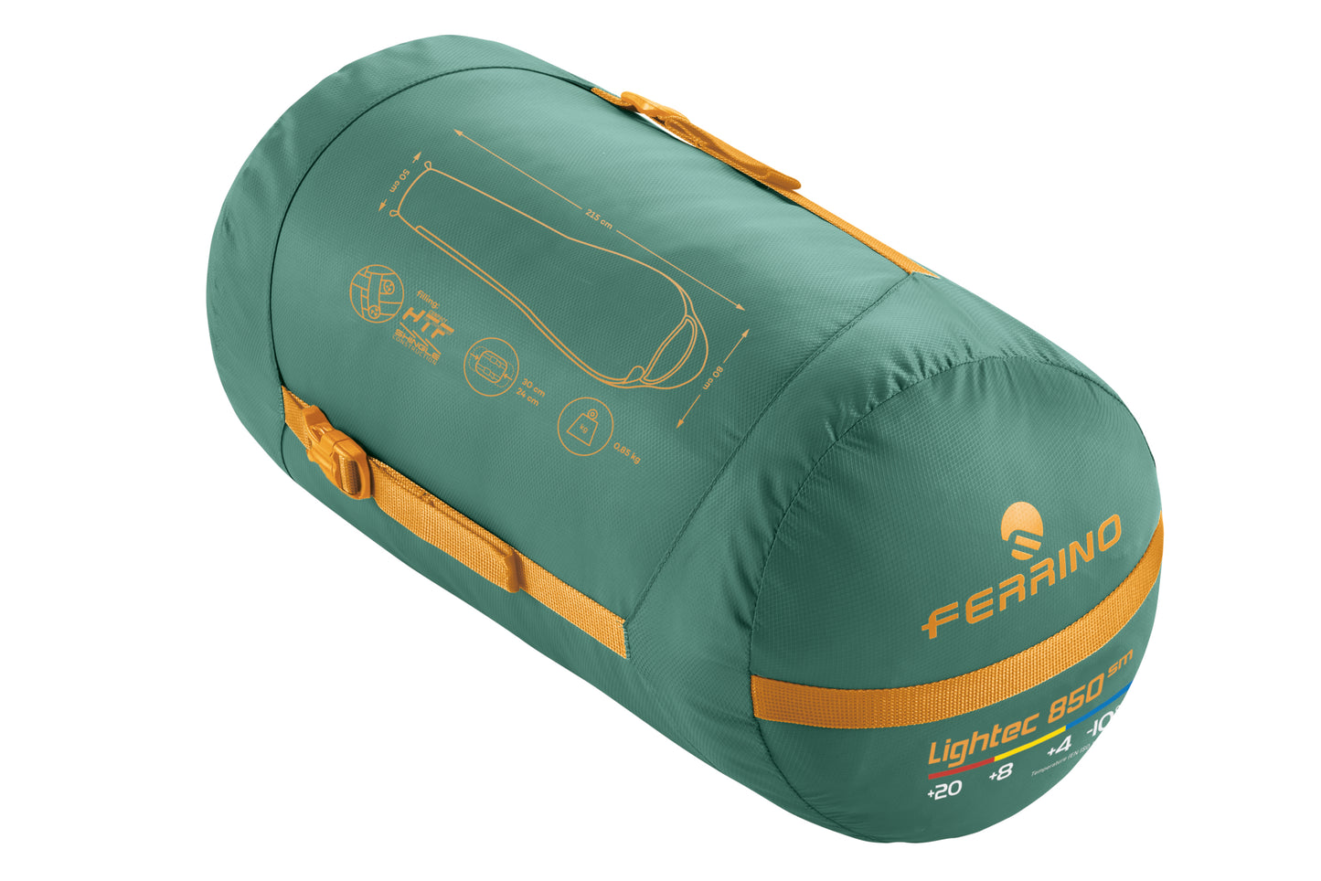 Sleeping bag Ferrino Lightec SM 850/+4°C Green/Yellow Left (86651IVV)