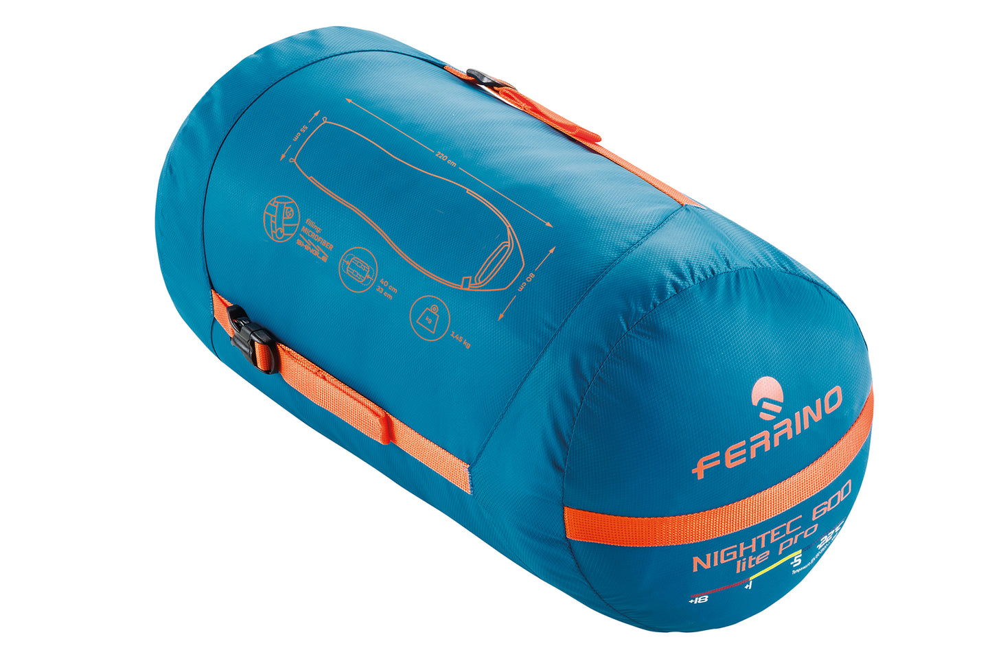 Sleeping bag Ferrino Nightec Lite Pro 600 L/-5°C Blue/Grey Left (86309HBG)