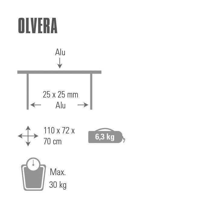 Folding table High Peak Olvera Silver (44188)