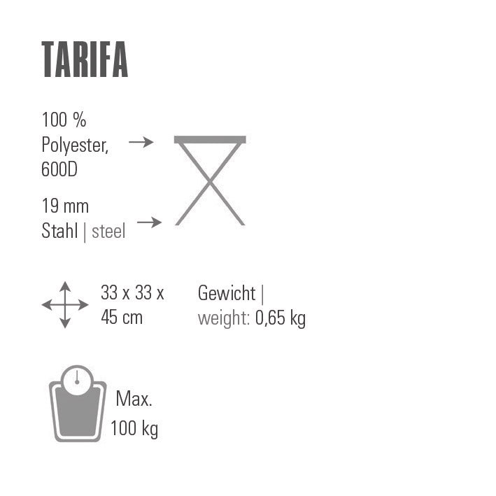 Folding tray High Peak Tarifa Dark Grey/Blue (44143)