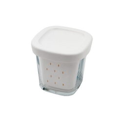 Set of square jars (6 pcs.) B=???mm H=???mm for Tefal yogurt maker white lid