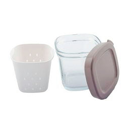 Square jar B=74mm H=74mm Tefal (brown lid)