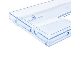 Freezer compartment panel (folding, with logo) 430x155mm Indesit transparent