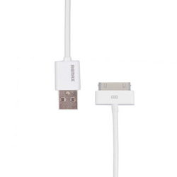 USB data cable (30pin) Remax L=1000mm for mobile phones iPhone 4 Apple white