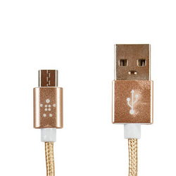 USB data cable (Micro USB) Belkin in braid L=1200mm for mobile phones gold