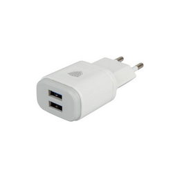 Charger Inkax CD-10 (input 220V output 2xUSB 5V 2.1A) for mobile phone white