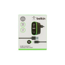 Belkin Charger (input 220V output USB 5V 2.1A) + USB/Micro-USB cable for mobile phone black
