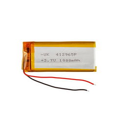 Полимерный аккумулятор UK 412965P 3,7V 1000mAh 27x65x??mm