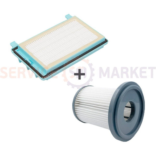 A set of HEPA filters 2 pcs. FC8047 + FC8044/01 for Philips vacuum cleaners 432200493320, 432200039090