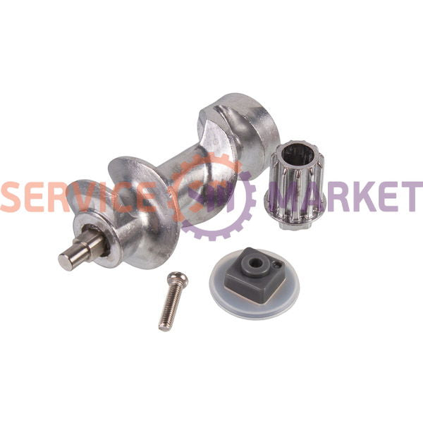 Set of auger + safety clutch + bushing with sealing ring for Philips meat grinder