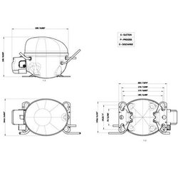 Compressor for refrigeration EMBRACO ASPERA EMT45HDR R134a 421W (with starting relay CSIR)