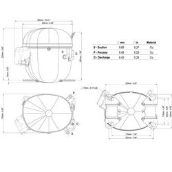 Compressor for refrigeration EMBRACO ASPERA NT6224GK R404a 1770W (with starting relay CSR)