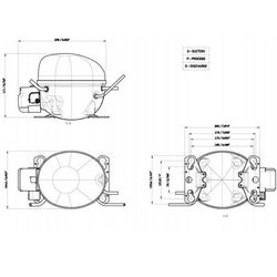 EMBRACO refrigeration Compressor ASPERA EMU5132Y R600a 396W (with starting relay RSIR/RSCR)
