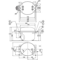 Compressor SECOP (DANFOSS) TL4G R134a 81W for refrigerator