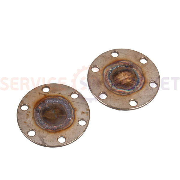 Drum flange (support) for Bosch vertical washing machine (2 pcs, stainless steel, for bearing 6204)