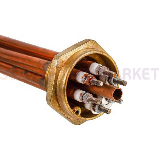 Heating element block 12000W 220V (copper), L=435mm nut 1.5" (48mm) for electric boiler BALCIK