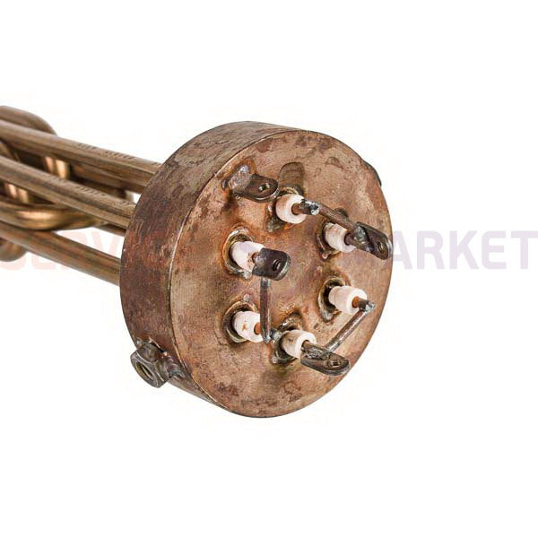 Heating element block 9000W 380V, L=345mm nut 2.5" for electric boiler