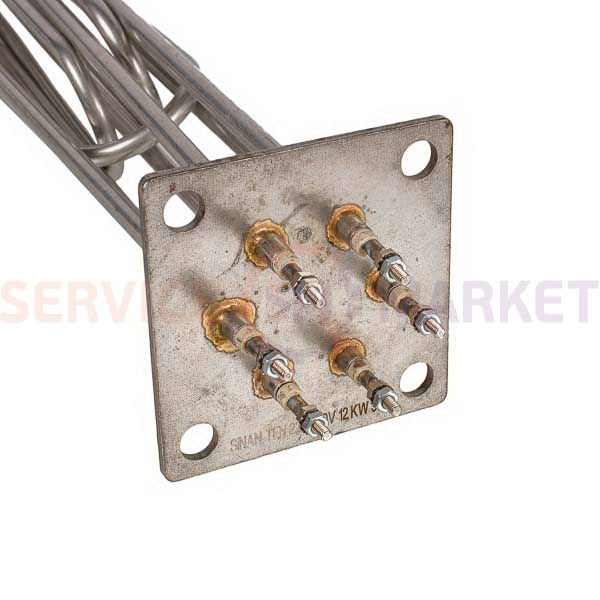 Heating element block 12000W 220/380V (stainless steel), L=375mm flange 100x100mm for electric boiler Sinan