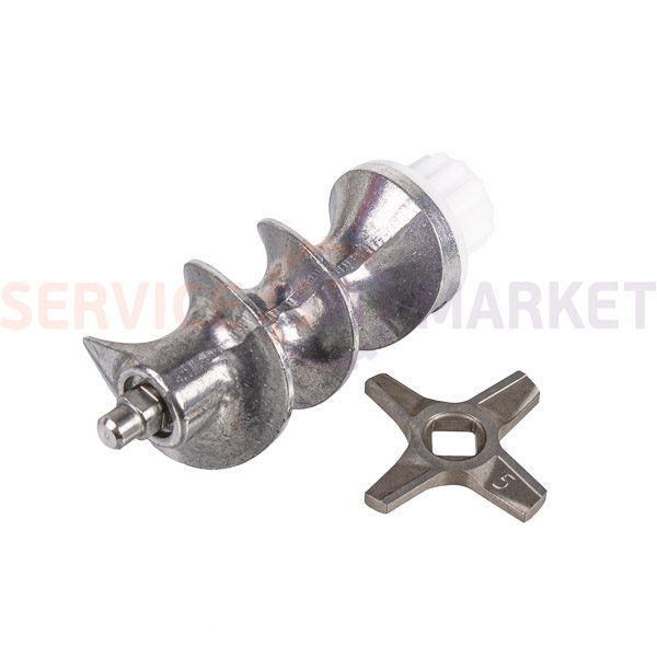 Set of auger + knife (2-sided) for meat grinder NR5 Zelmer