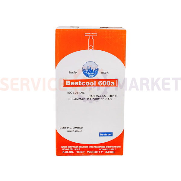 Freon Bestcool R600A 3kg (Refrigerant R600A, Khladon-600A, Freon 600, DFU-600A, HFC-600A)