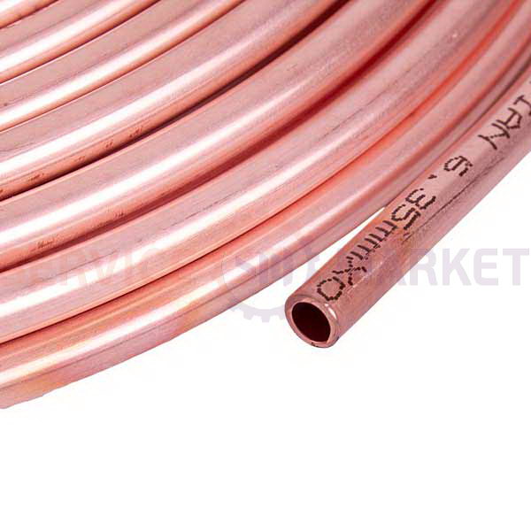Copper pipe 1/4" (sold in multiples of 5m, wall thickness 0.76mm)