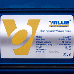 Vacuum pump with pressure gauge Value VI 220-SV (2 stages, 51 l/h.)