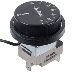 Thermostat for boiler WHD90F 16A L=1000mm Tmax = 90°C + control knob (3 terminals)