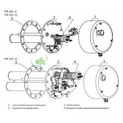 Drazice boiler with thermostat Ten 2110051 TPK 210-12 5000-9000W L=600mm flange 1 tube for sensor