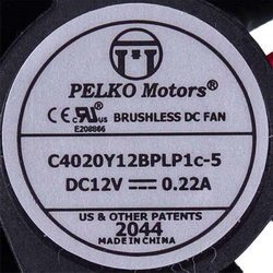 Fan UNOX KVN1179A PELKO C4020Y12BPLP1C-5 12V DC 0.22A 40x40x20mm