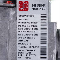 Gas valve Sit Sigma 848 condX (0848 160) for gas boiler Biasi BI1313103