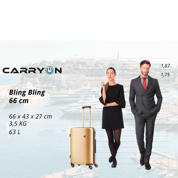 CarryOn Bling Bling Suitcase (M) Champagne