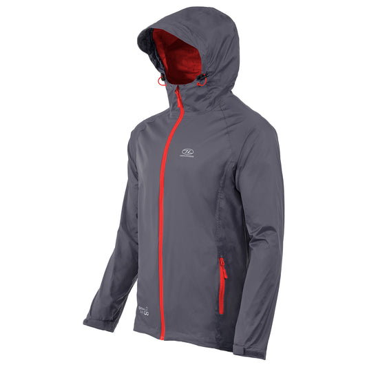 Men's Windbreaker Highlander Stow & Go Pack Away Rain Jacket 6000 mm Charcoal XXL (JAC077-CH-XXL)
