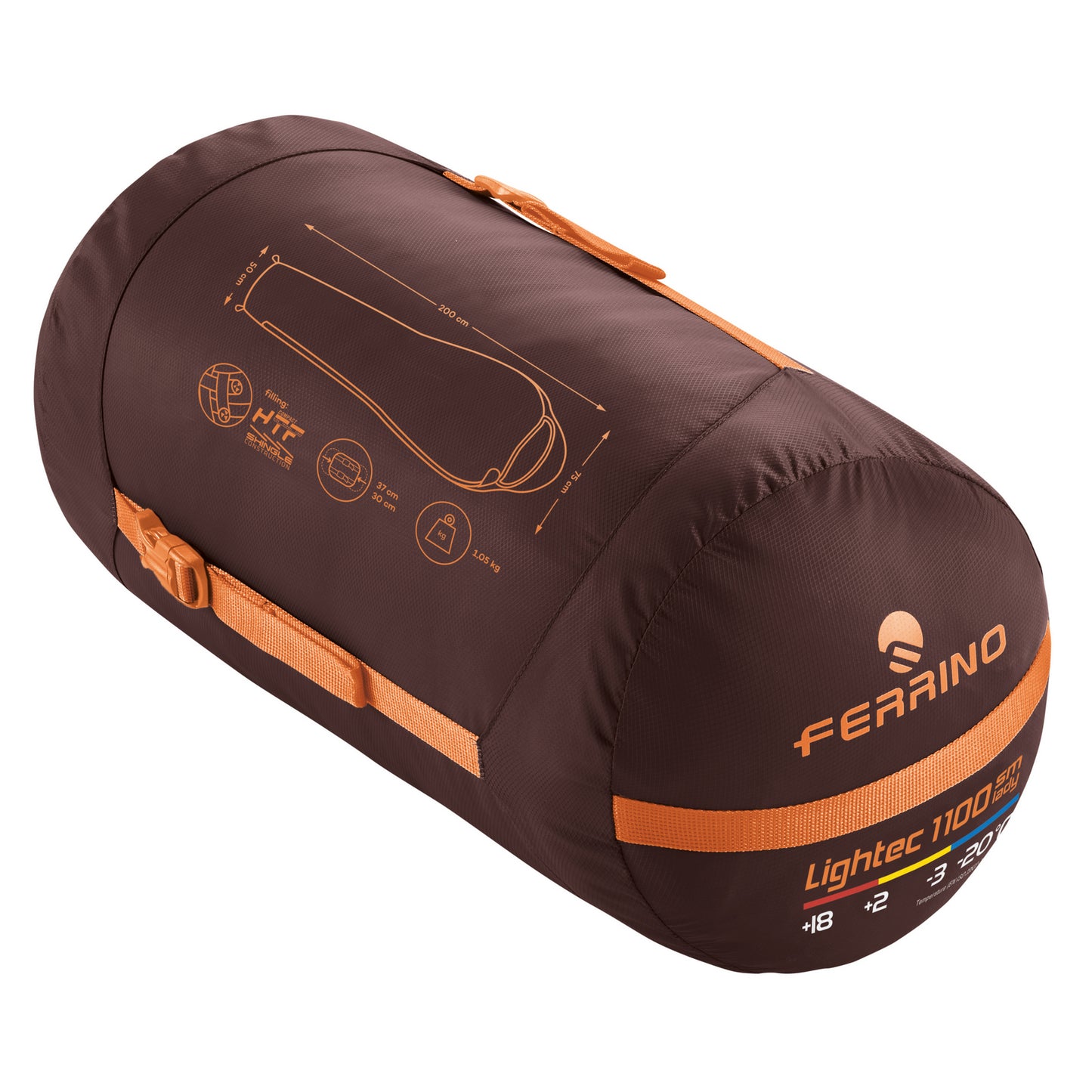 Sleeping bag Ferrino Lightec SM 1100 Lady/-3°C Nut/Yellow Left (86649INN)