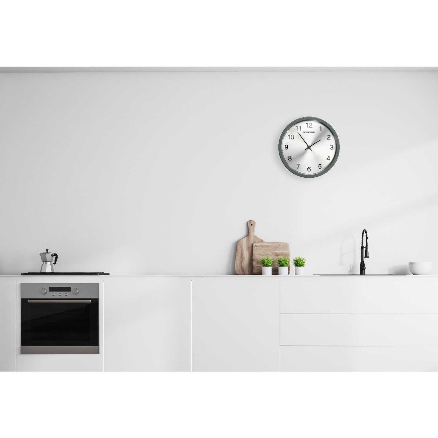 Wall Clock Bresser MyTime Silver Edition Symbol Matte Graphite (8020314UJT000)
