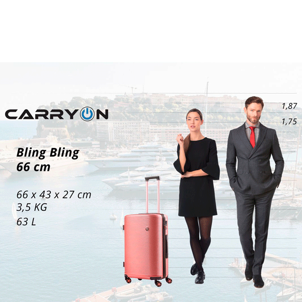 CarryOn Bling Bling Suitcase (M) Rose Gold