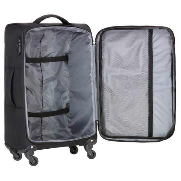 TravelZ Triple Pocket Suitcase (M) Black