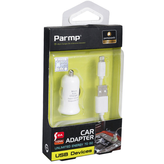 Car Charger | 2.1A | 1U | Cord Cable – Parmp (UCP-05M) White