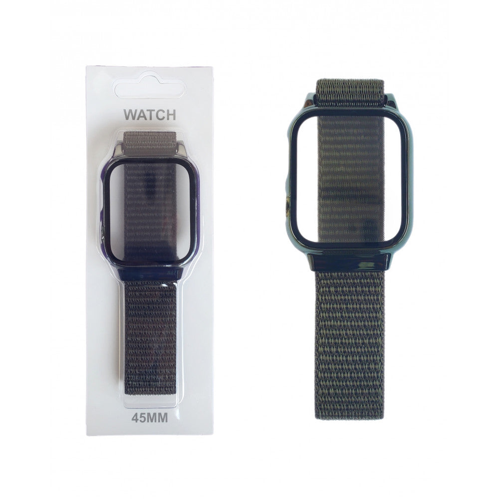 Reminets Nylon with protective case – Apple Watch 42 mm | 44mm | 45mm | 49 mm - Orange