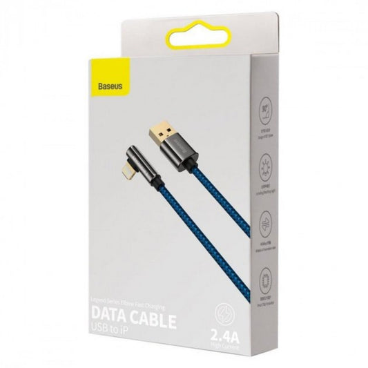 Lightning cable 2.4A (2m) - Baseus (CACS000103) Legend Series Elbow - CACS000103 Blue