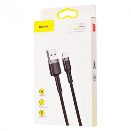 Lightning cable 2.4A (1m) – Baseus (CALKLF) Cafule Series – CALKLF-BG1 Gray+Black