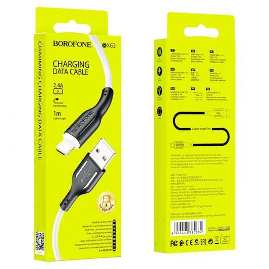 Lightning cable 2.4A (1m) – Borofone BX63 – Black & White