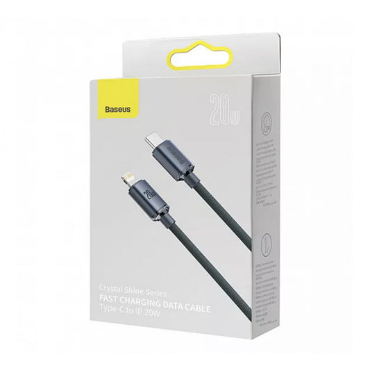 USB C to Lightning Cable 20W (2m) – Baseus (CAJY000301) Crystal Shine Series – CAJY000301 Black