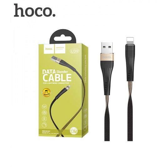 Lightning cable 2.4A (1.2m) – Hoco U39 – Black & Gold