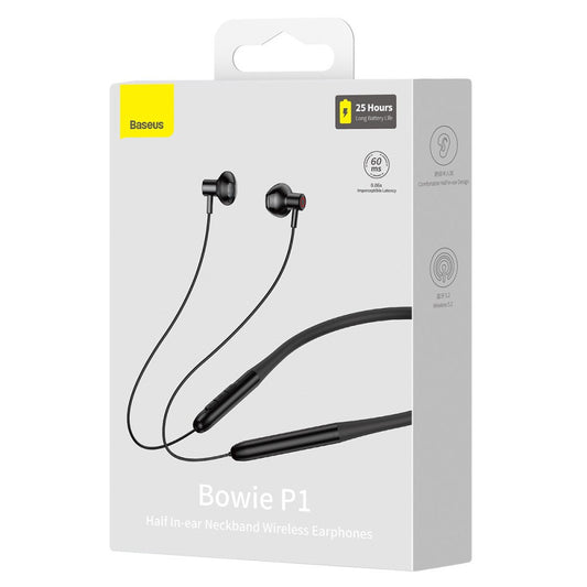 Dartless headphones – Baseus (NGPB000001) Bowie P1 Half In-ear Neckband Drillless headphones Black – NGPB000001 Black