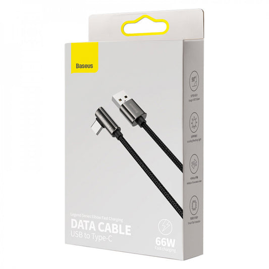 USB C cable 66W (1m) – Baseus (CATCS-B01) Legend Series Elbow Black
