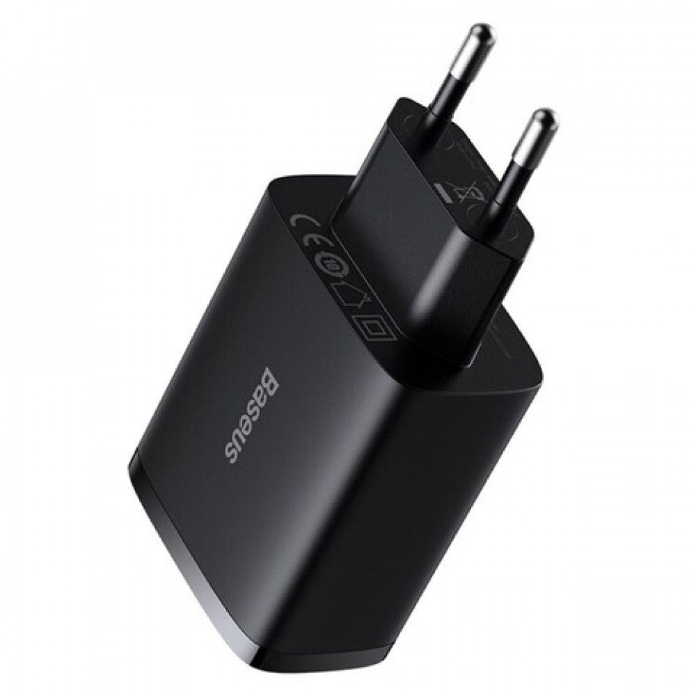 Home Charger | 17W | 3U - Baseus (CCXJ020) Compact Charger - CCXJ020101 Black