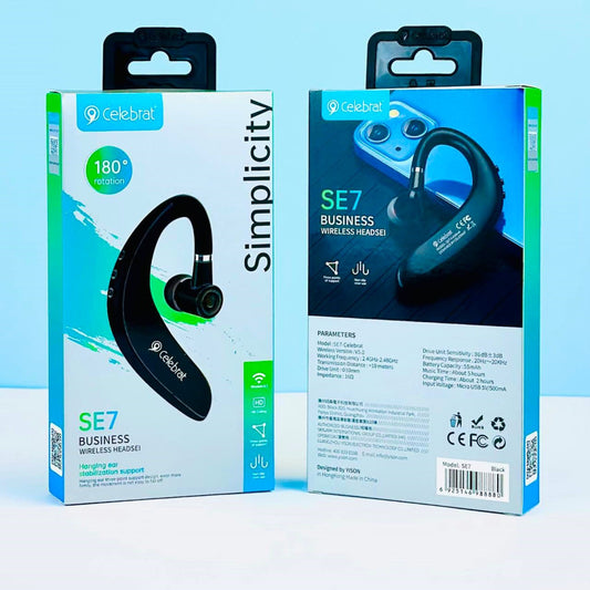 §Bluetooth headset – Celebrat SE7 – Black